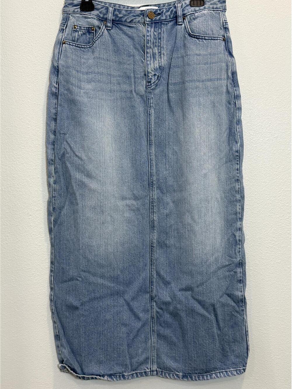 Pixie Market 100% Cotton Denim Maxi Skirt - Women's Large NWOT - Picture 4 of 8